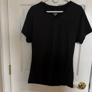 Black V-Neck Short Sleeve Tee